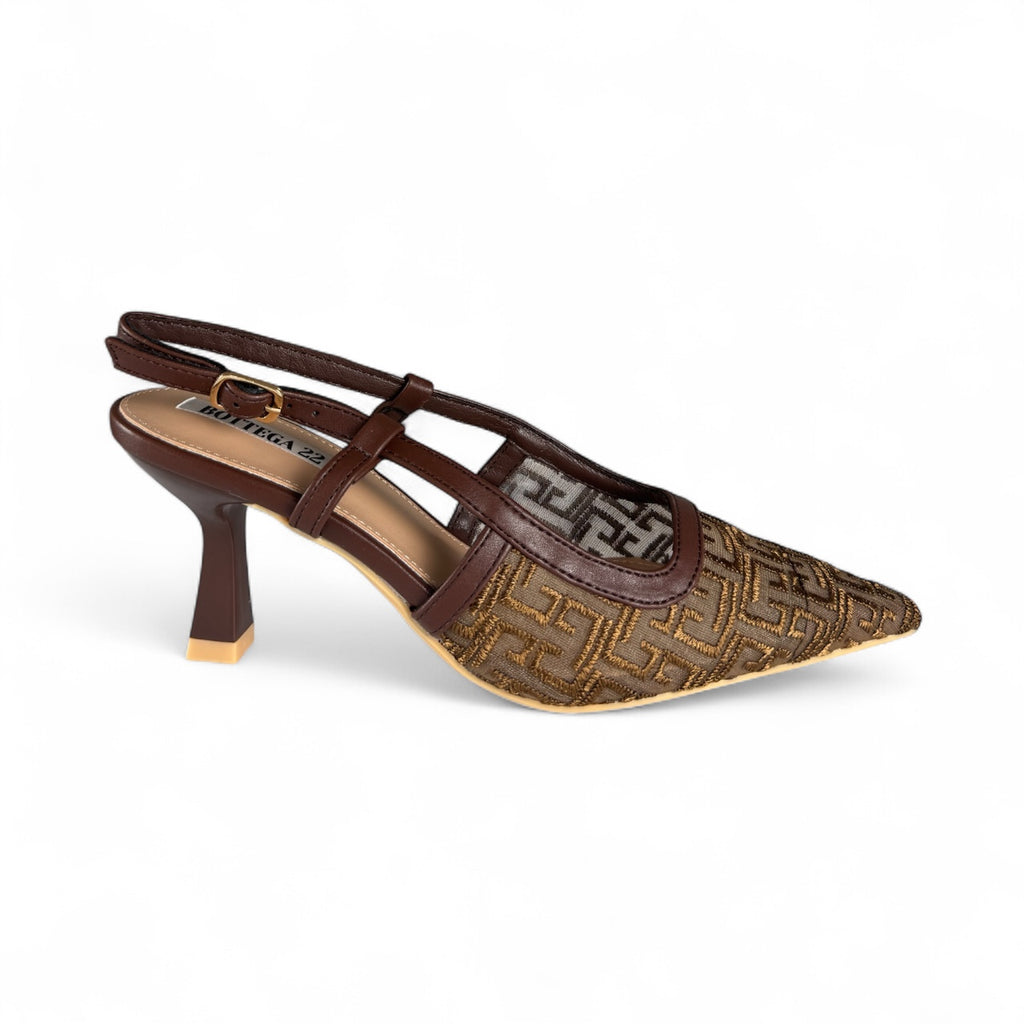 DÉCOLLETÉ SLINGBACK RICAMO MBA220