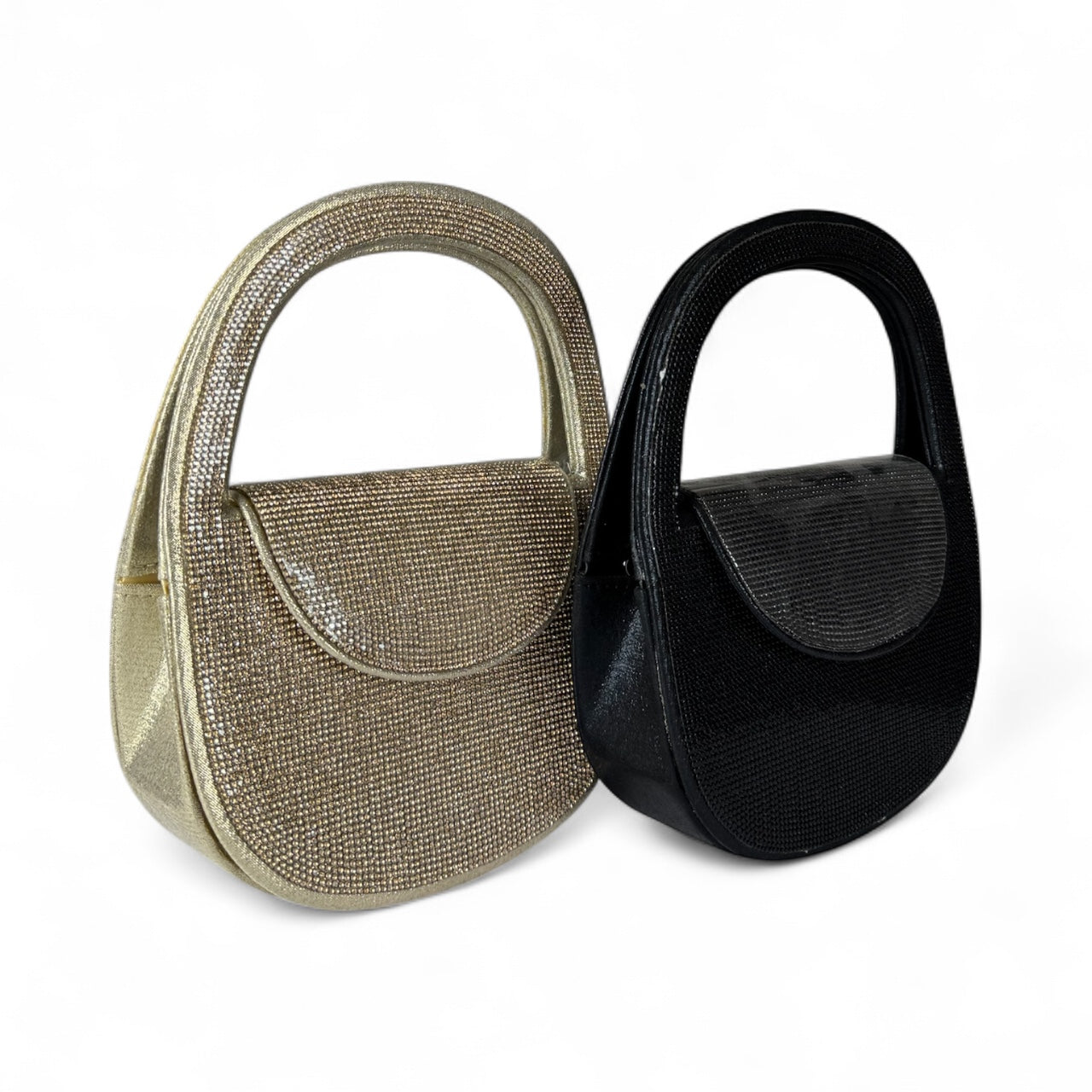 BORSA A MANO BRILLANTINATA