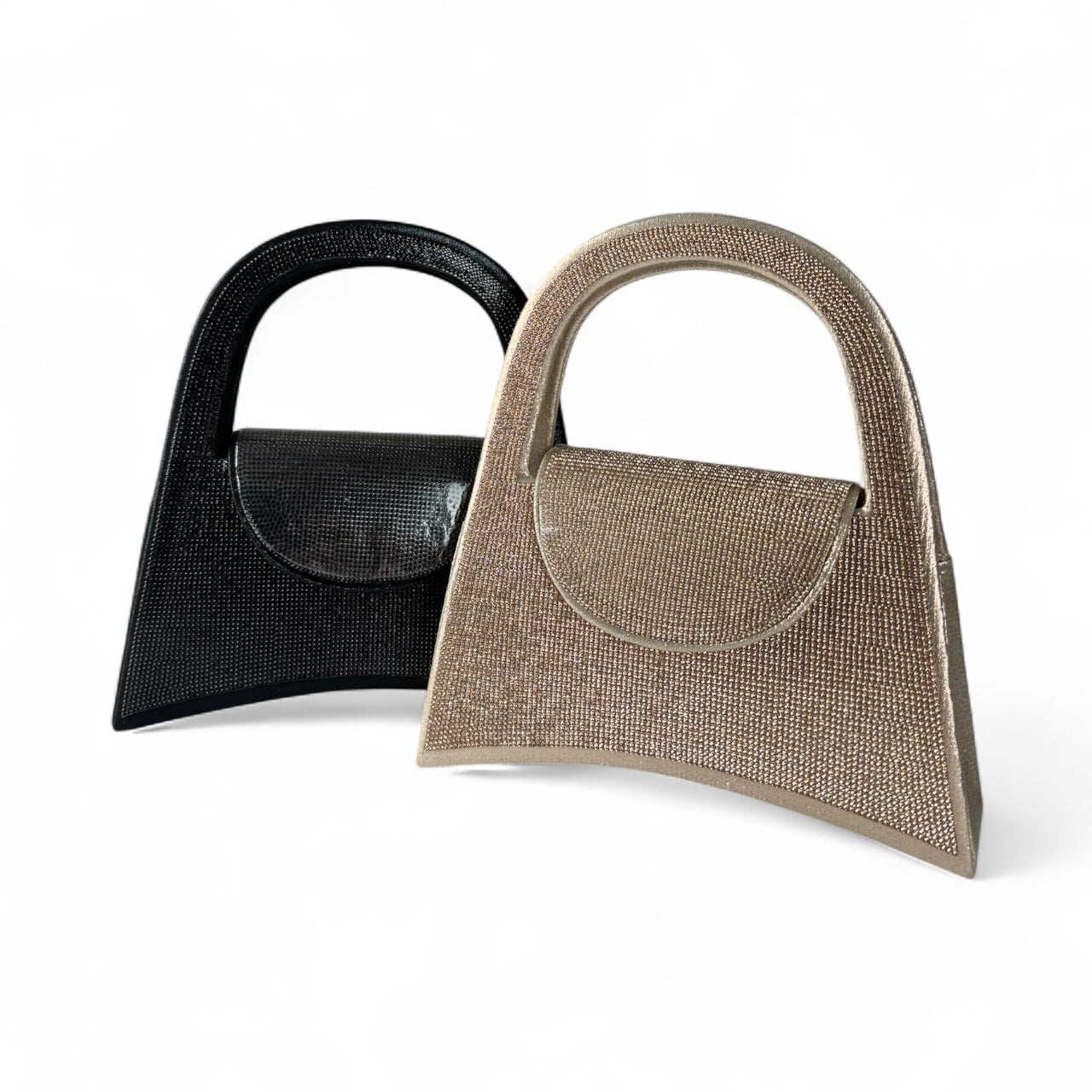 BORSA A MANO BRILLANTINATA