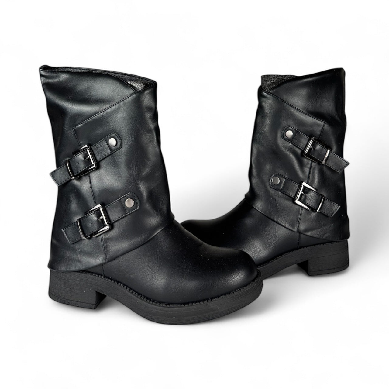 STIVALETTO ECOPELLE FIBBIE HQ5058