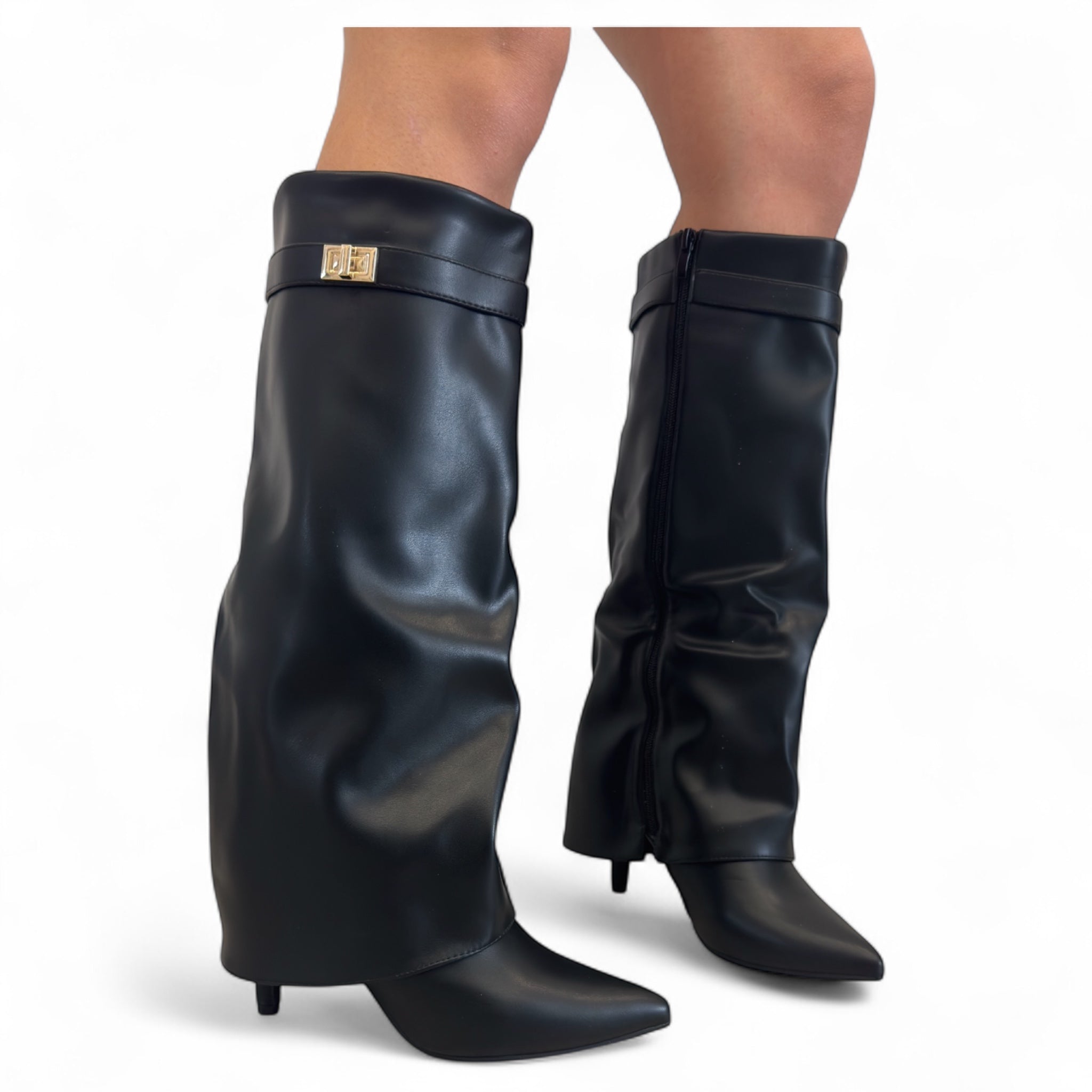 STIVALE RISVOLTO ECOPELLE WS168