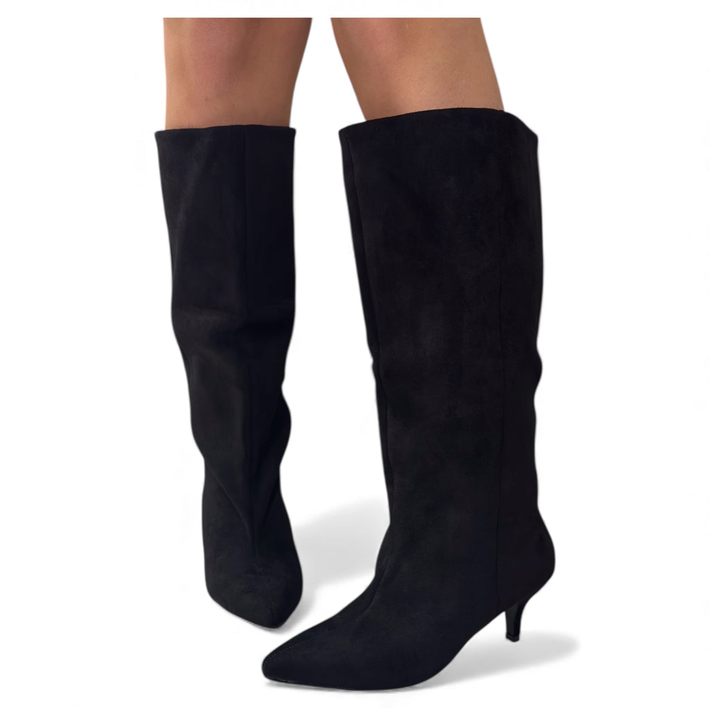 STIVALE GAMBALE CAMOSCIO ZIP H2685
