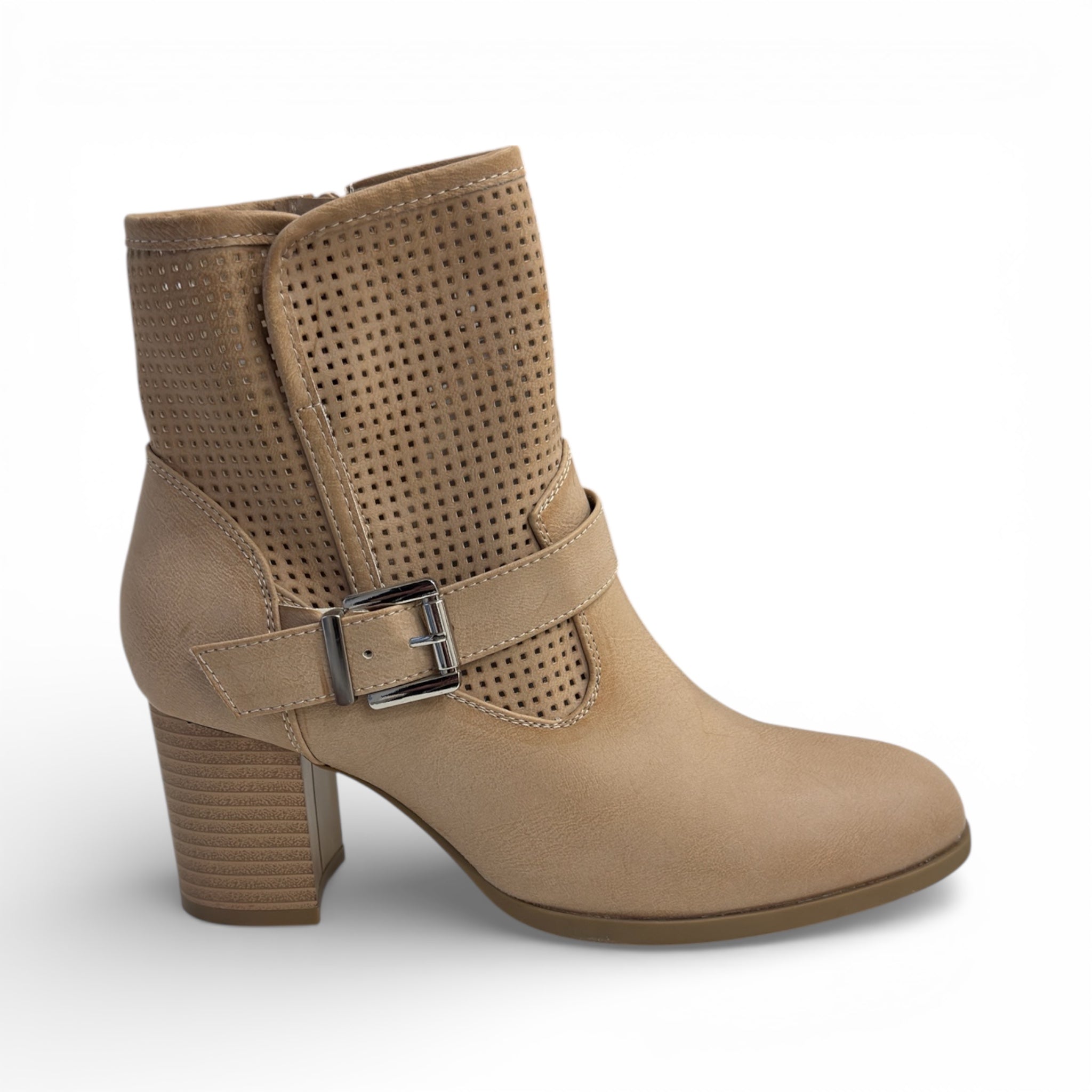 STIVALETTO TRAFORATO FIBBIA JH24-9